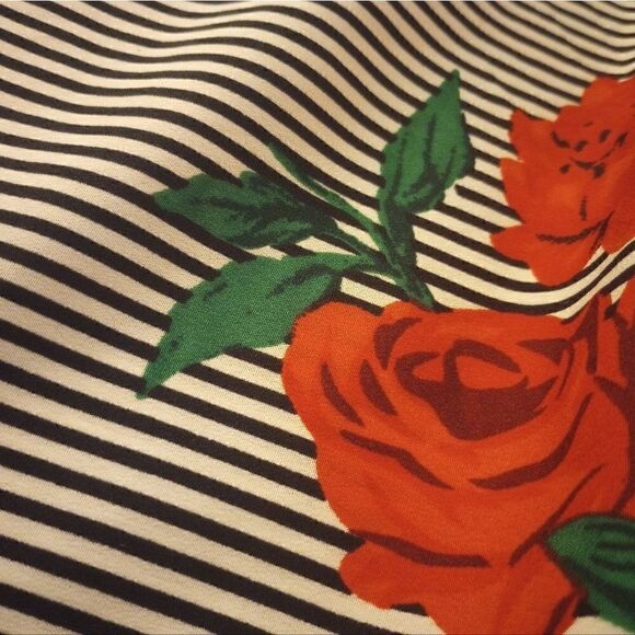 Blush striped floral tunic/mini dress with ruffle bell sleeve - Picture 3 of 11